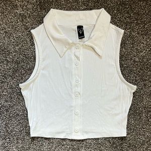 Windsor Ribbed Crop Top White